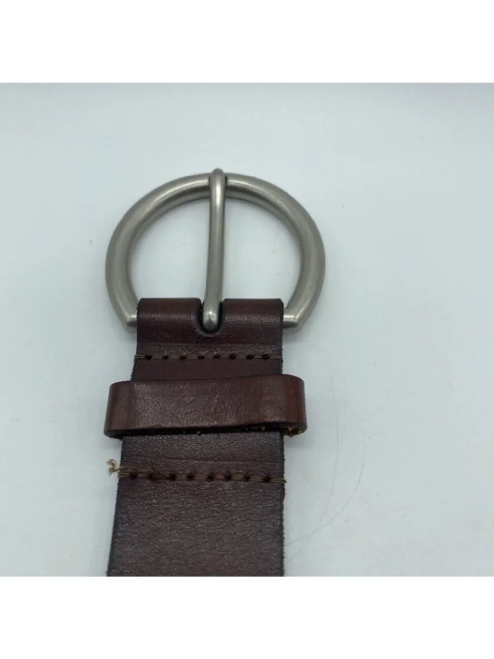 American Eagle Brown Genuine Leather Belt Women's XL Embossed Rhinestone 8977